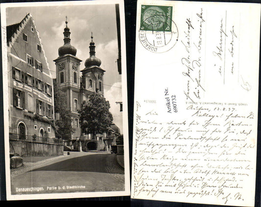 690732 Donaueschingen, part of the town church, church, inn