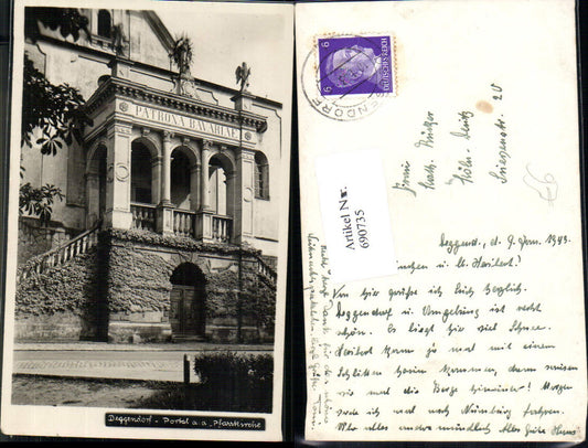690735 Foto-AK Deggendorf Portal Pfarrkirche