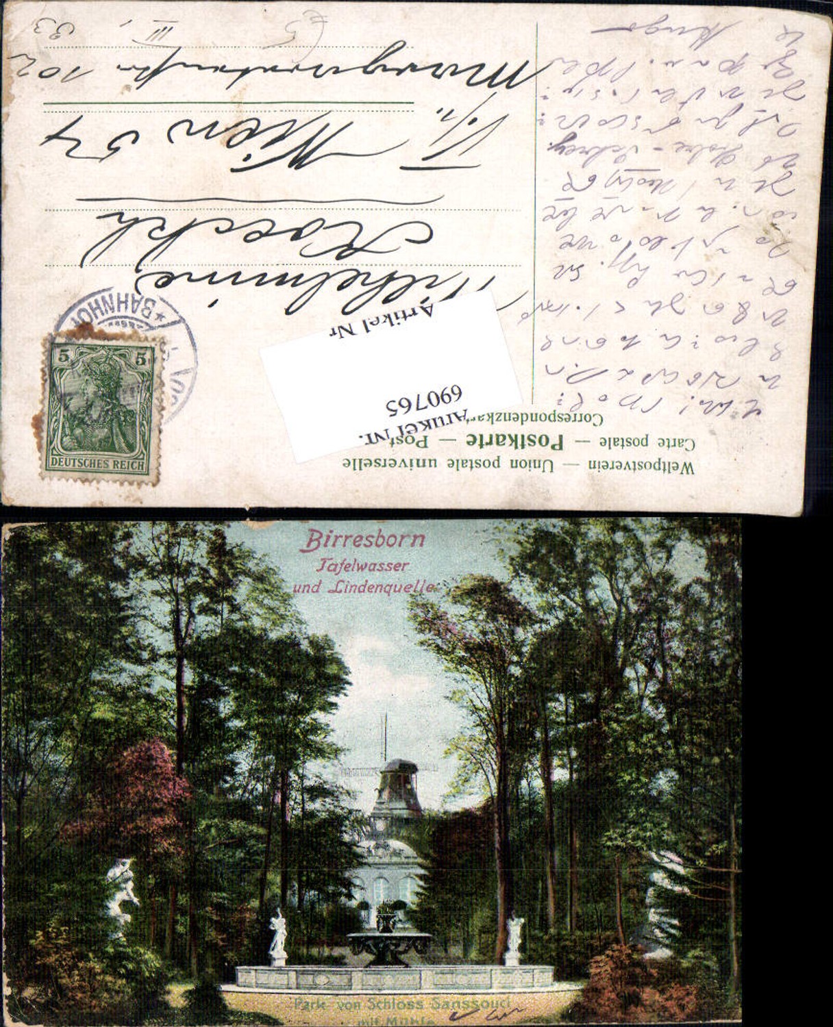 690765 Birresborn Tafelwasser Lindenquelle Quelle Park v. Schloss Sanssouci Vulkaneifel