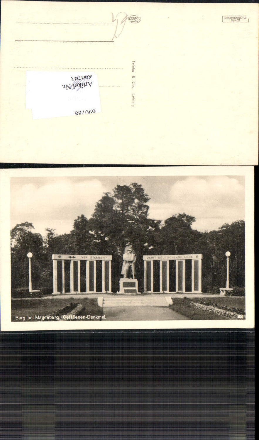 690788 Burg bei Magdeburg Gefallenen Denkmal