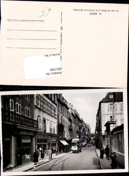 691399 Belgium Brest La rue de Siam Straßenbahn Tram
