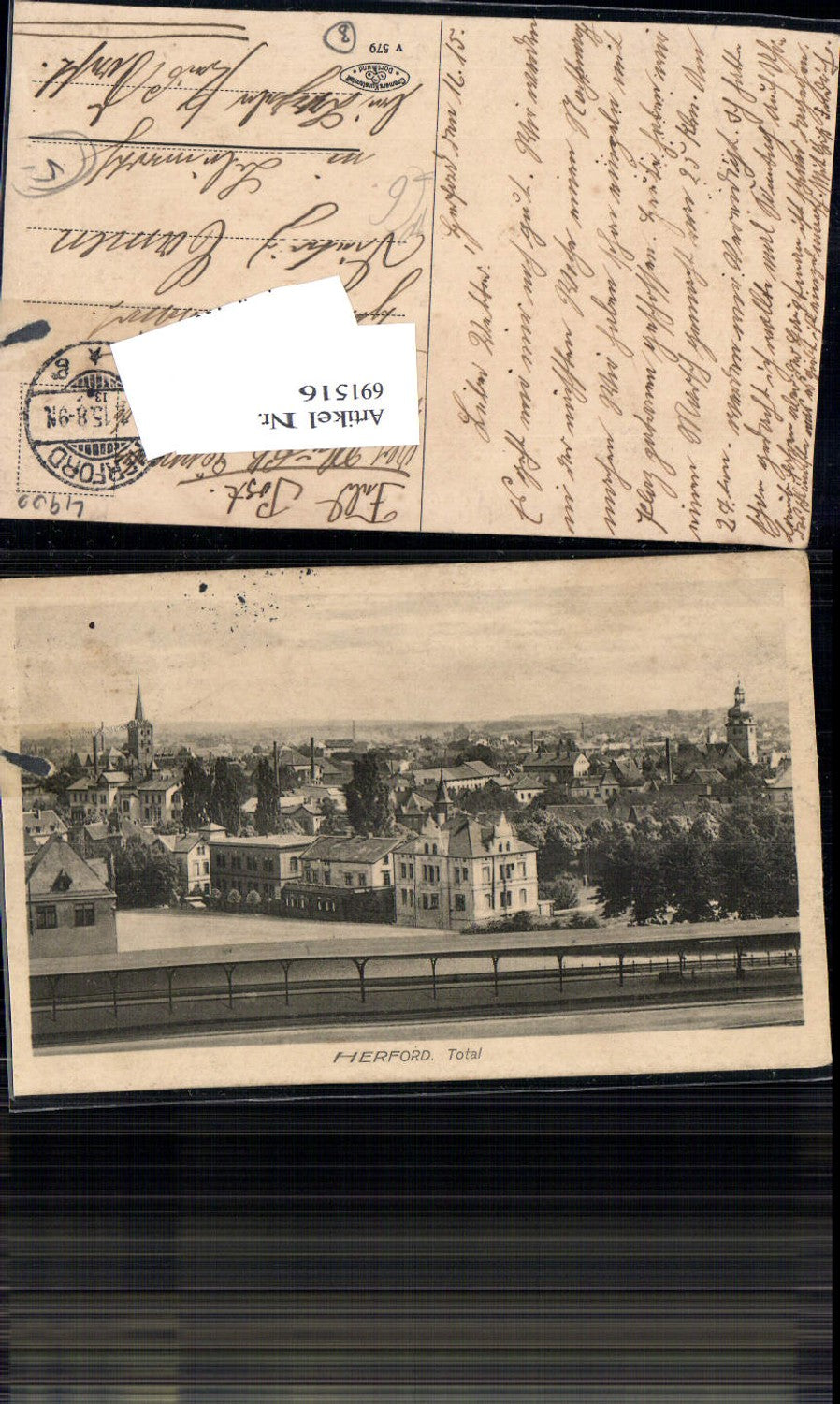 691516 Herford Total Field Post to Blunrath Soest