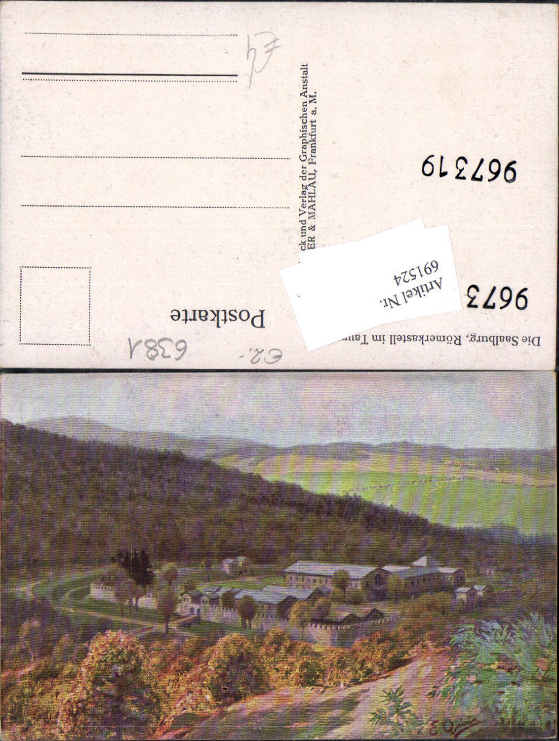 691524 Künstler AK E. Quirin Saalburg Römerkastell im Taunus Bad Homburg vor der Höhe Kastell