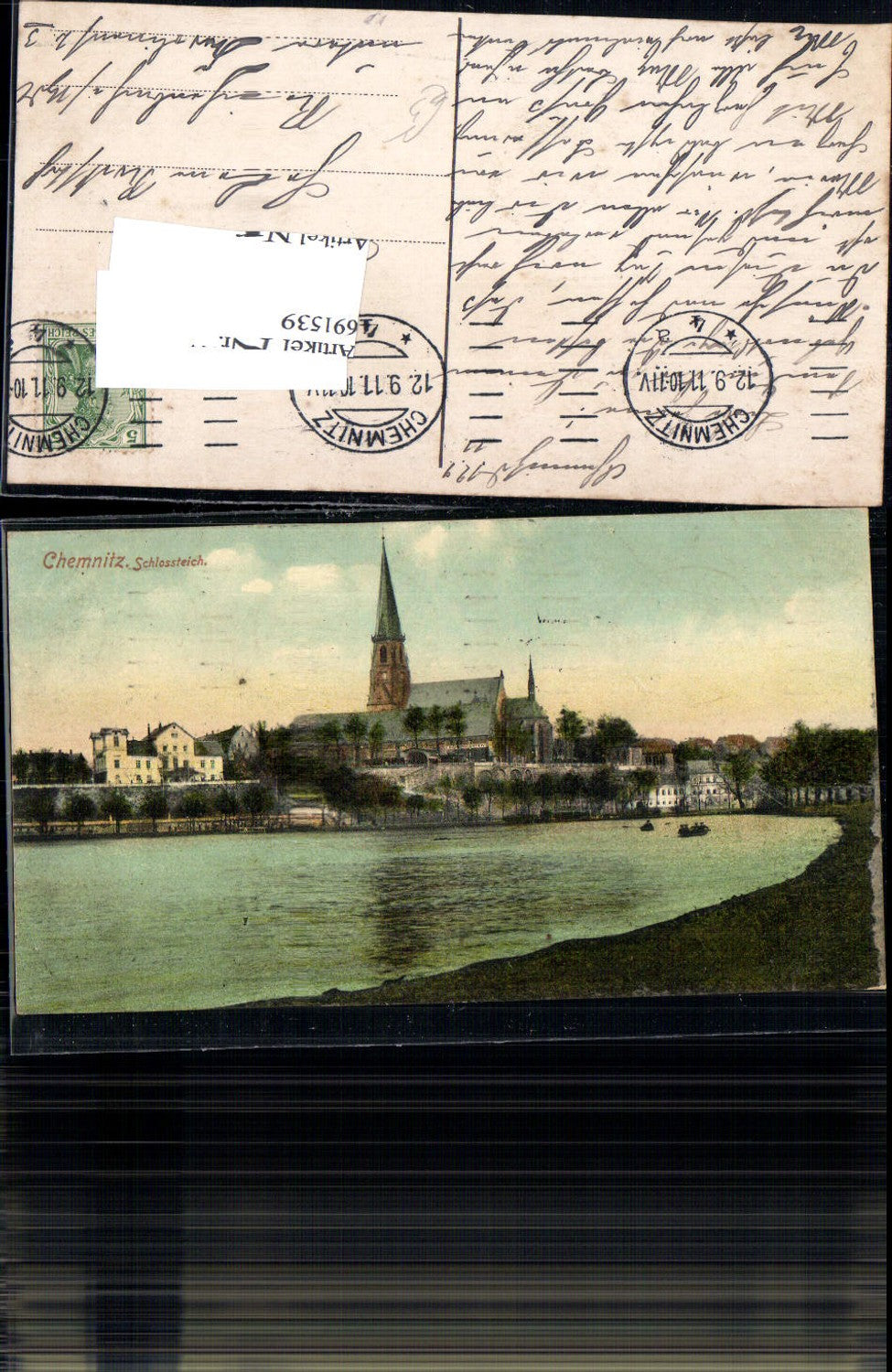691539 Chemnitz Schlossteich Partie gel. Reichenbach Vogtland