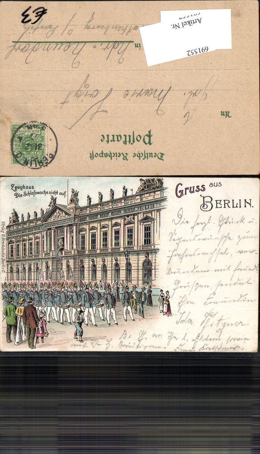 691552 tolle Lithographie Berlin Zeughaus Schlosswache pub Hendelsohn