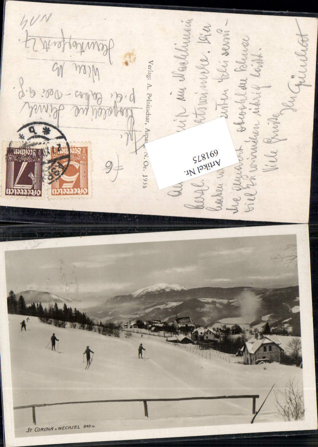 691875 St. Corona bei Kirchberg am Wechsel Skifahrer Ski