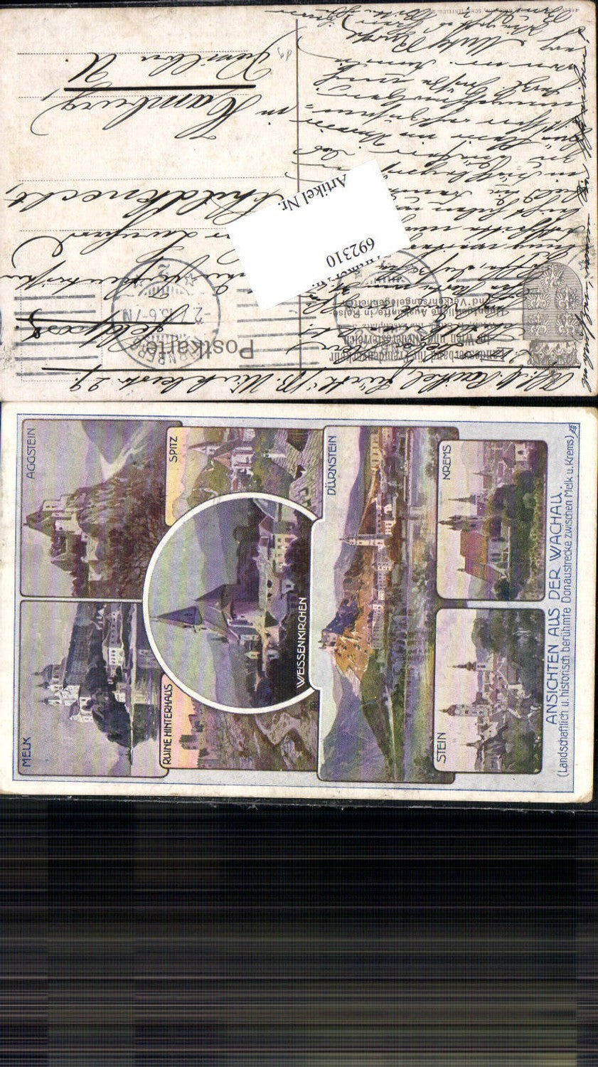 692310 Künstler AK Melk Hinterhaus Spitz Krems Dürnstein Stein Weissenkirchen Aggstein Wachau