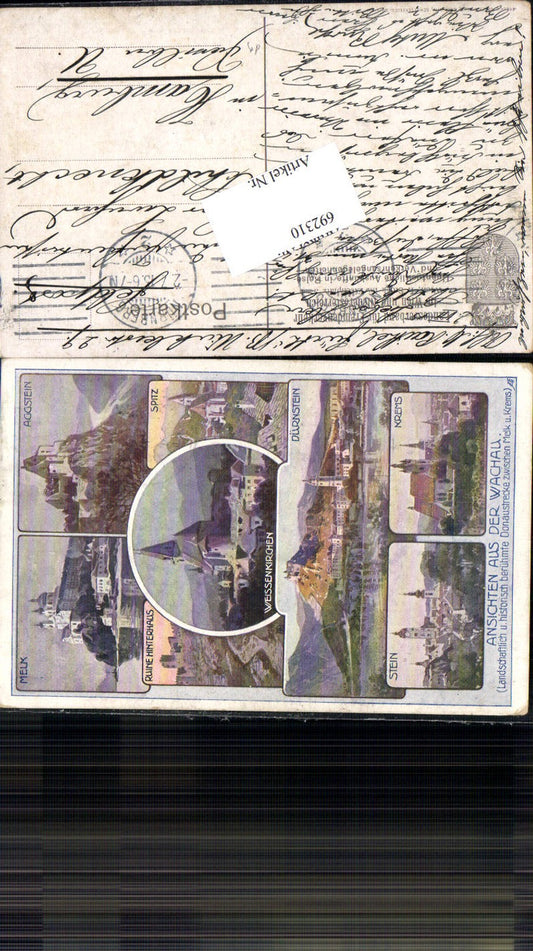 692310 Künstler AK Melk Hinterhaus Spitz Krems Dürnstein Stein Weissenkirchen Aggstein Wachau