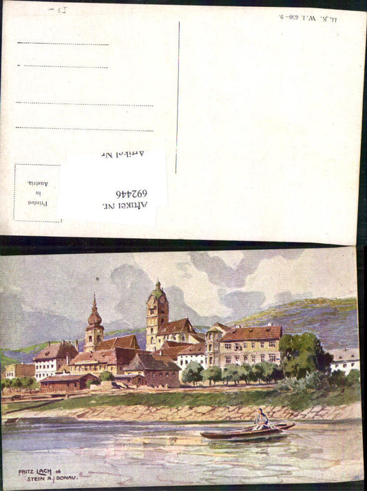 692446 Künstler AK Fritz Lach Stein an der Donau bei Krems