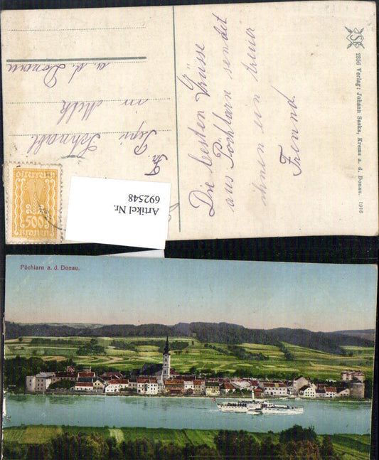 692548 Gross Pöchlarn an der Donau Dampfer 1916 pub Johann Saska 2356