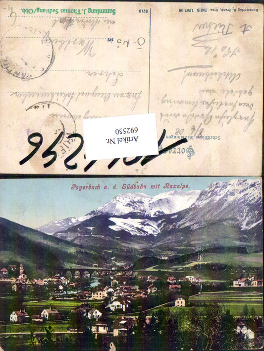 692550 Payerbach an der Rax gel. Wartberg Stp. Sammlung J. Thomas Sachrang
