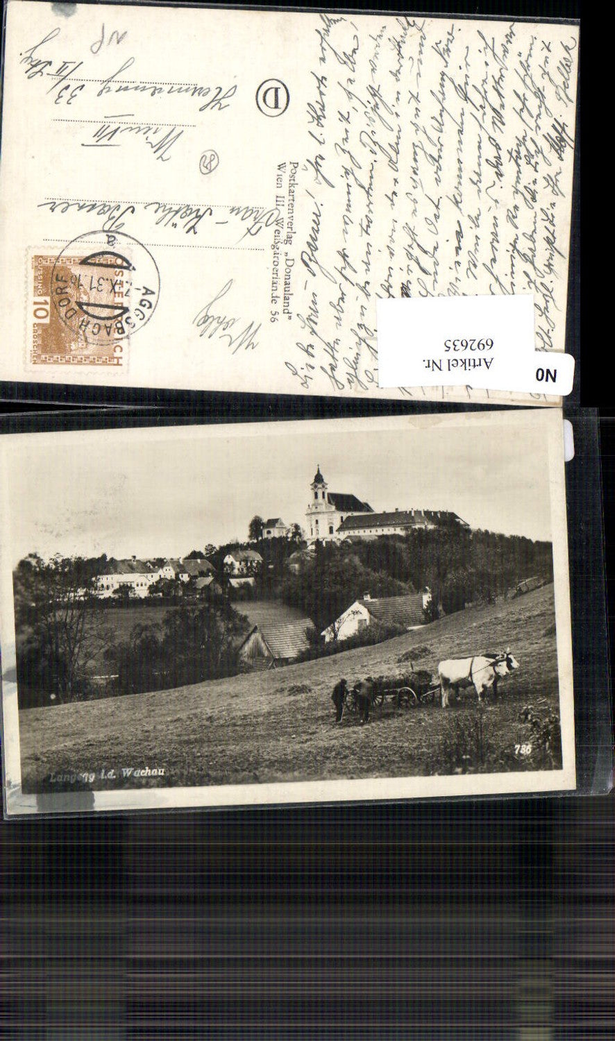 692635 Maria LangeggOchsengespann Bauern Ochsen Heuernte Bergern