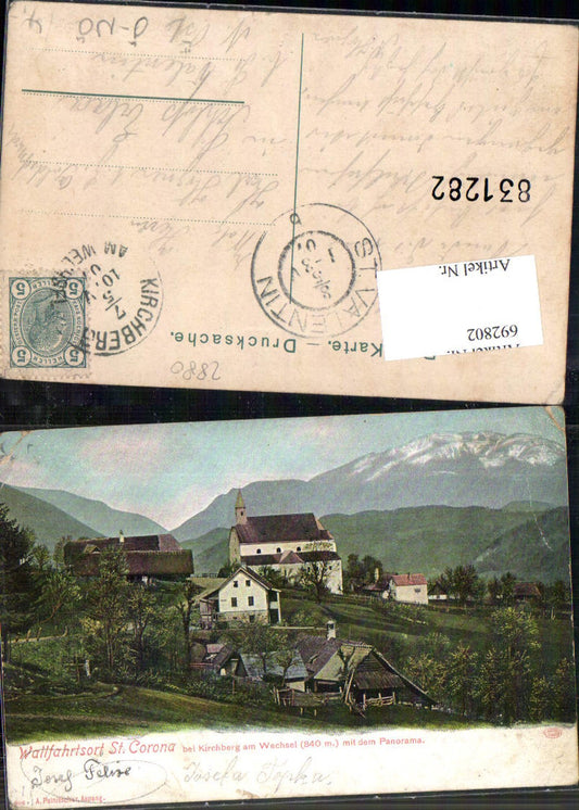 692802 St. Corona bei Kirchberg am Wechsel gel. Schloss Erla b. St. Valentin