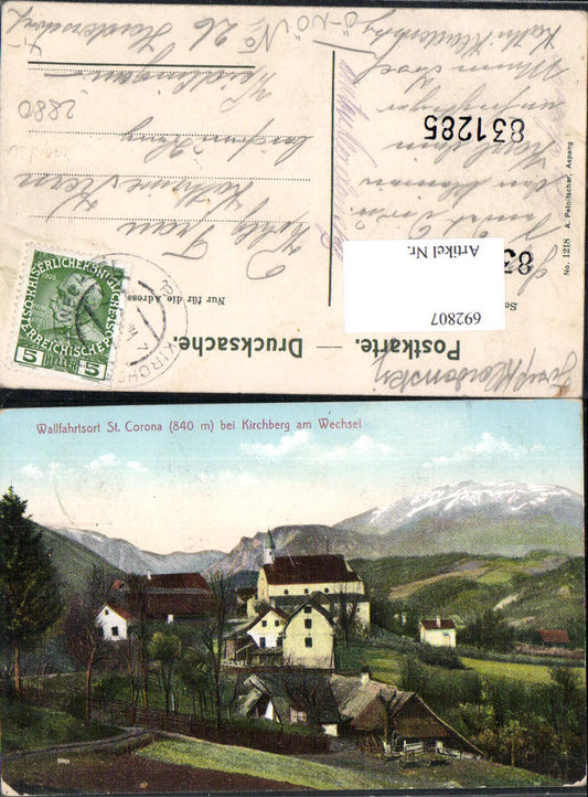 692807 St. Corona bei Kirchberg am Wechsel gel. Weidlingau Hadersdorf