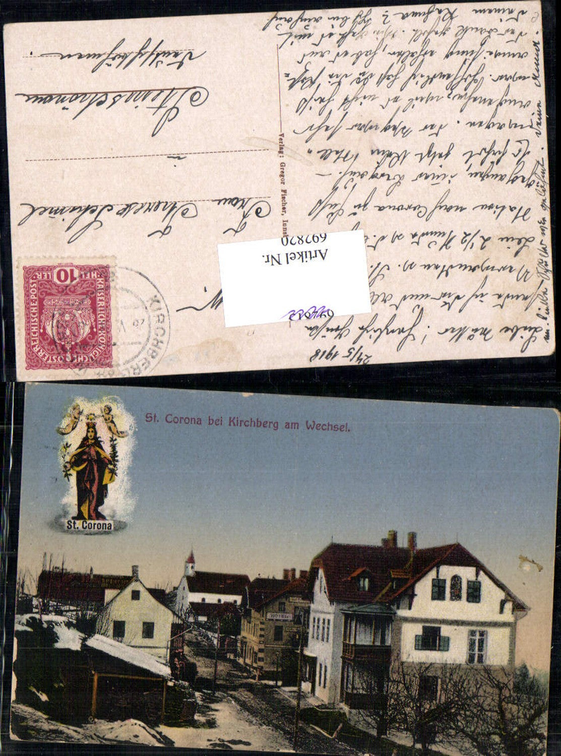692820 St. Corona bei Kirchberg am Wechsel Hotel gel. Steinschönau