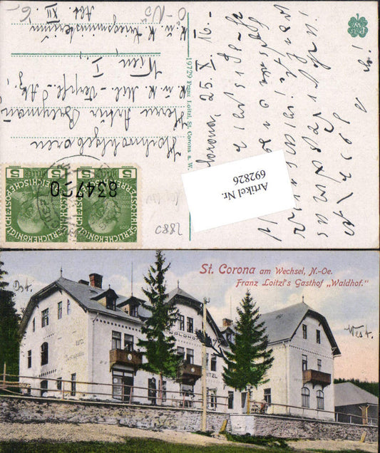 692826 St. Corona bei Kirchberg am Wechsel Franz Loitzl`s Gasthaus Waldhof