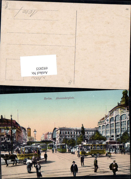 692855 Berlin Alexanderplatz Pferdetram Tramway Tram Straßenbahn tolle AK