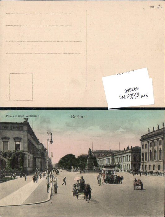 692860 Berlin Palais Kaiser Wilhelm I. Autos Pferdetram