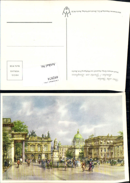 692874 Künstler AK Wolfgang Tritt Berlin Linden Partie am Zeughaus