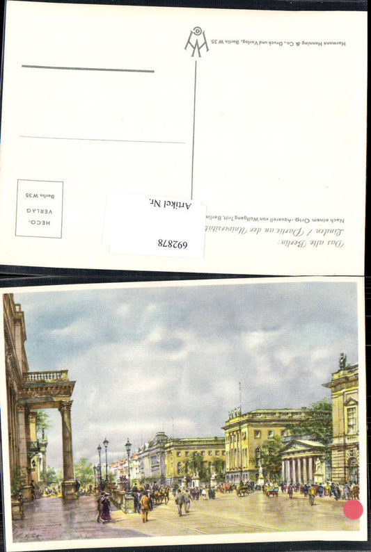 692878 Künstler AK Wolfgang Tritt Berlin Linden Partie a.d. Universität