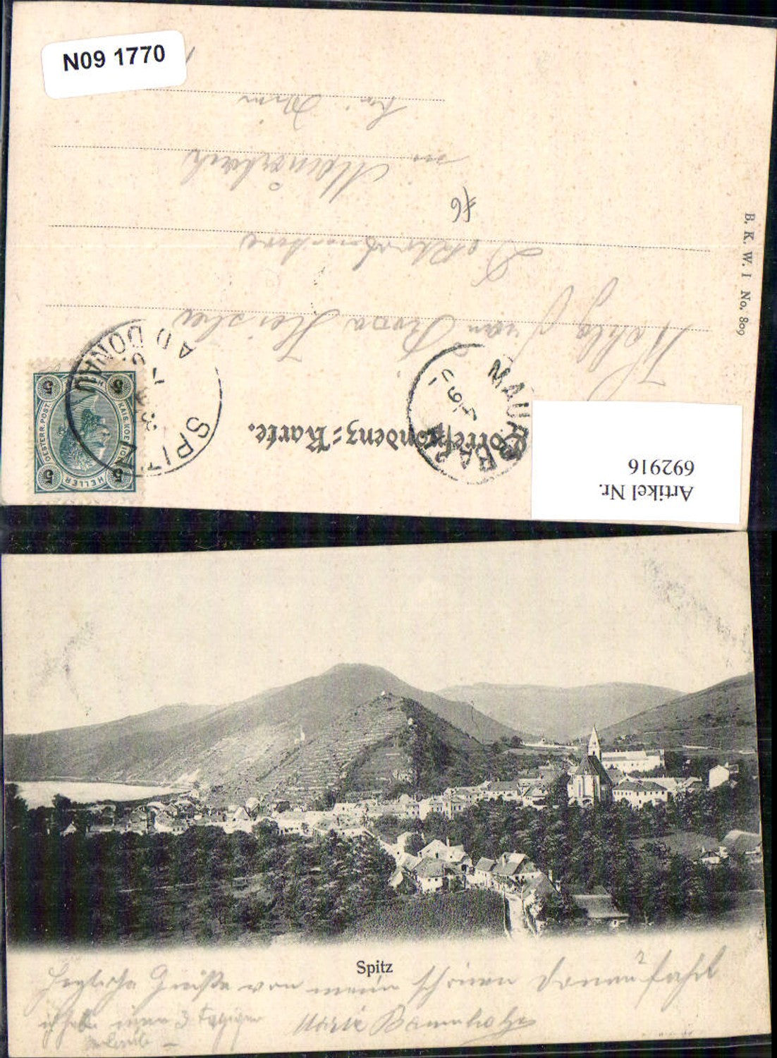 692916 Spitz an der Donau Wachau pub B.K.W.I. 809