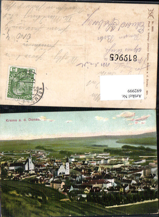 692999 tolle AK Krems an der Donau pub Johann Saska 1885