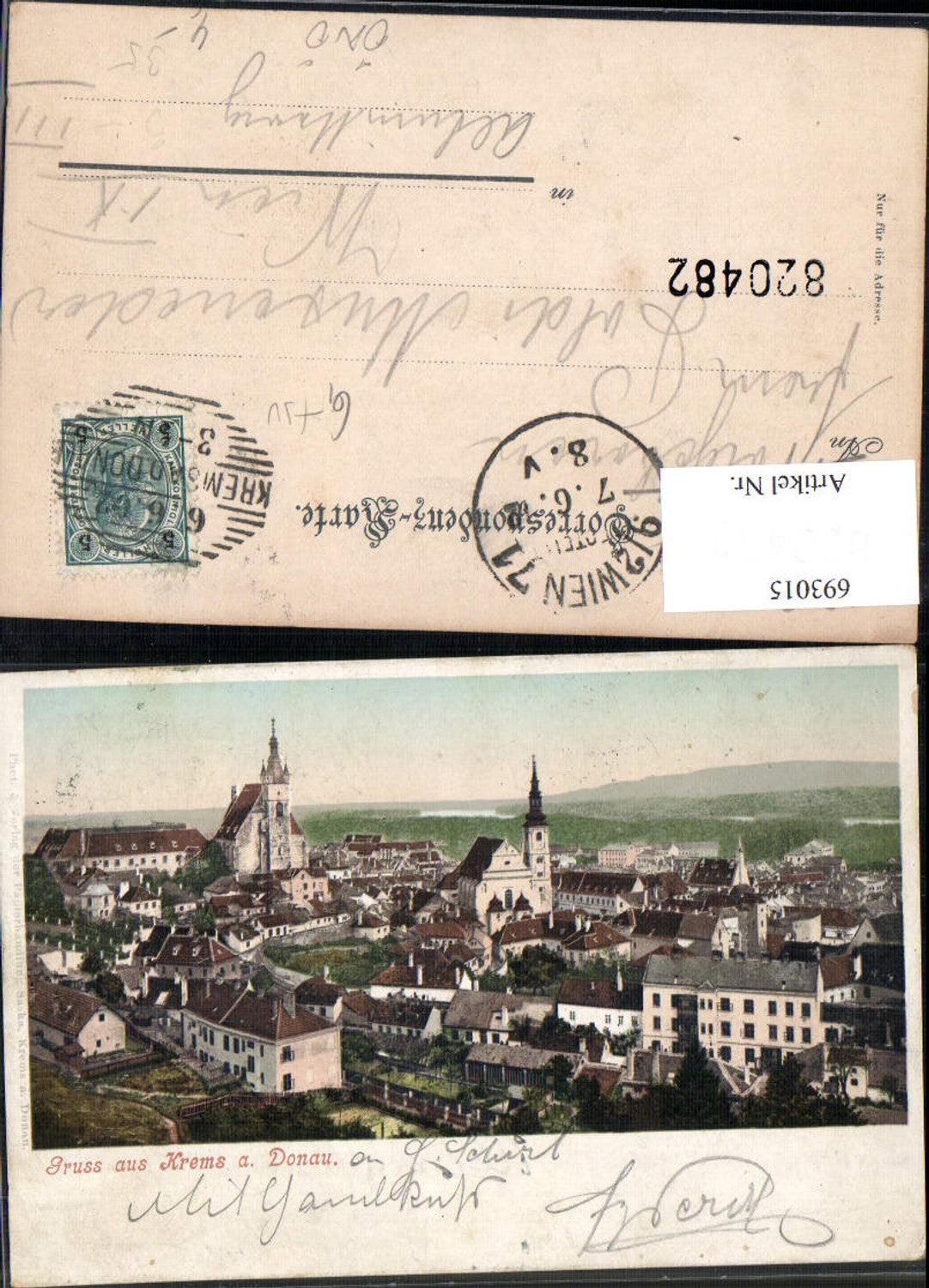 693015 tolle AK Krems an der Donau pub Johann Saska