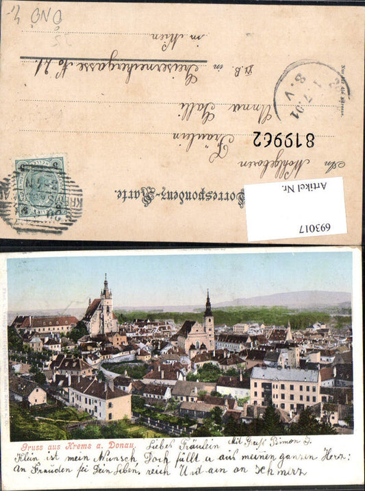 693017 tolle AK Krems an der Donau pub Johann Saska