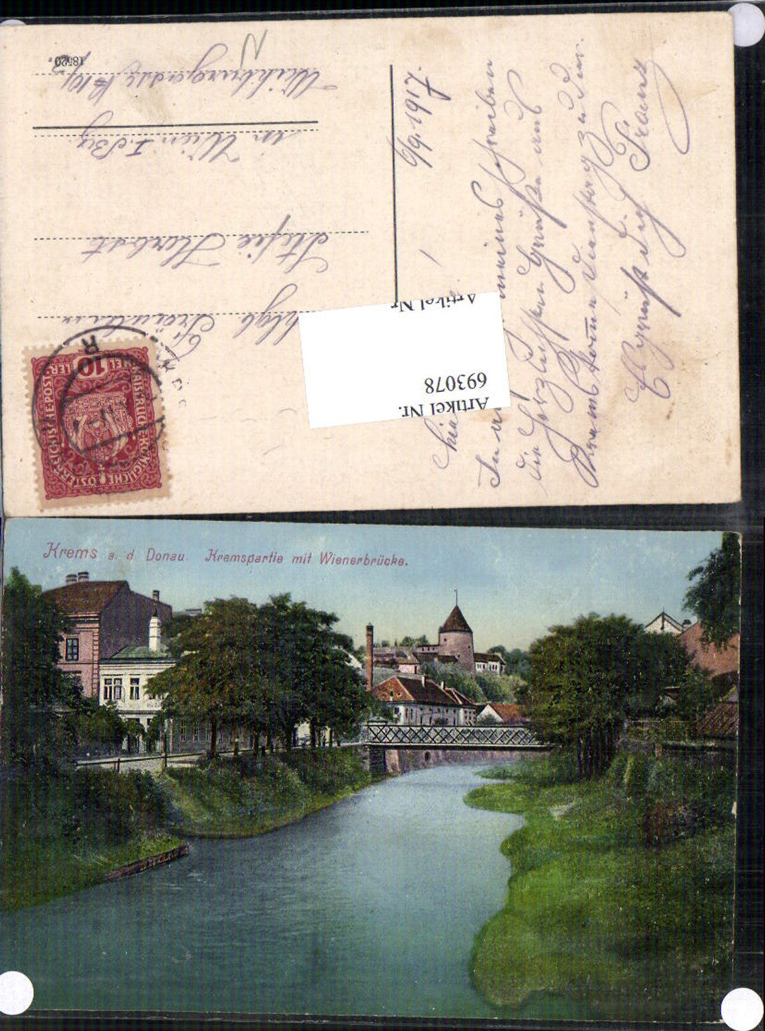 693078 Krems an der Donau Kremspartie Wienerbrücke Brücke 1917