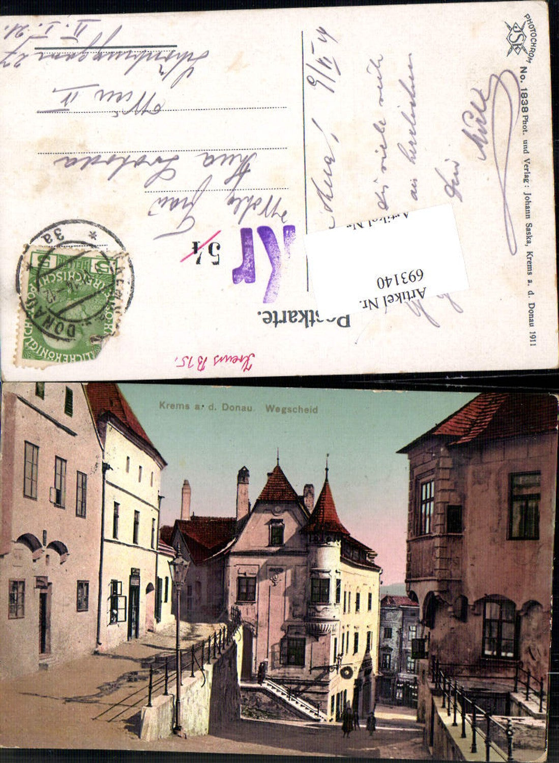 693140 Krems an der Donau Wegscheid Erker pub Johan Saska 1838