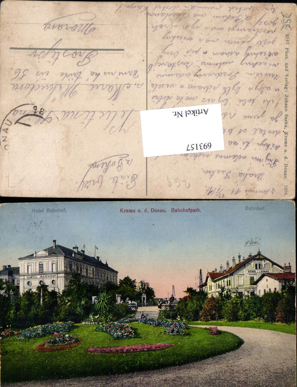 693157 Krems an der Donau Bahnhofpark Bahnhof Hotel gel Prostejov pub Johann Saska 2342