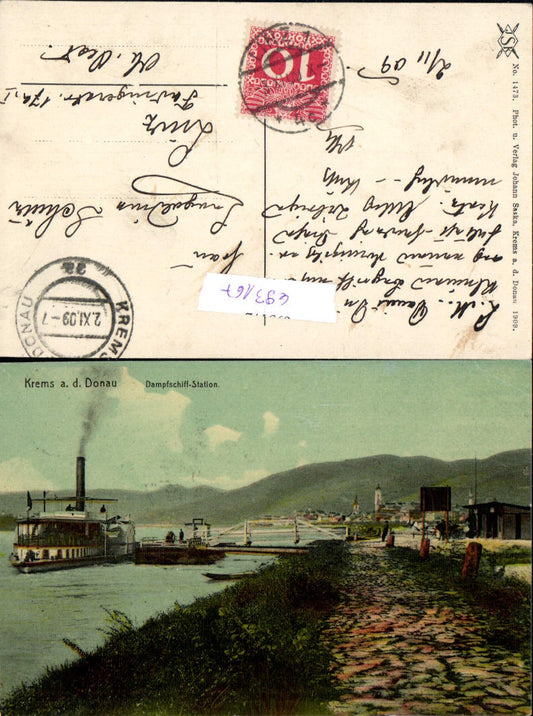 693167 Krems an der Donau Dampfschiffstation Dampfer pub Johann Saska 1473