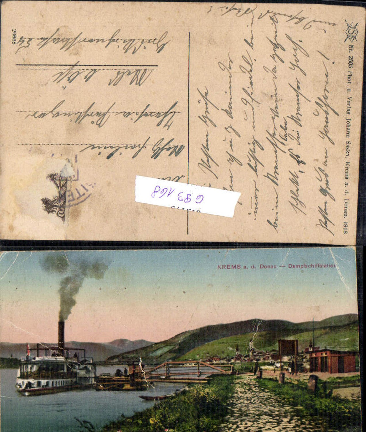 693168 Krems an der Donau Dampfschiffstation Dampfer pub Johann Saska 2505