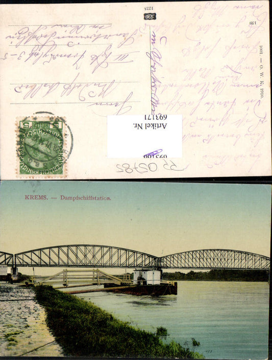 693171 Krems an der Donau Dampfschiffstation Dampfer Brücke pub Otto Wurz 1001