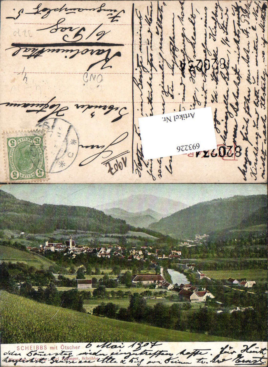 693226 Scheibbs gel Karolinenthal Prag