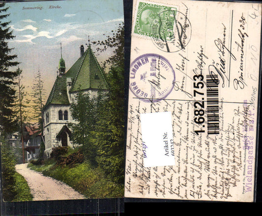 693242 Semmering Kirche gel Dux Böhmen pub Purger & Co. 8579
