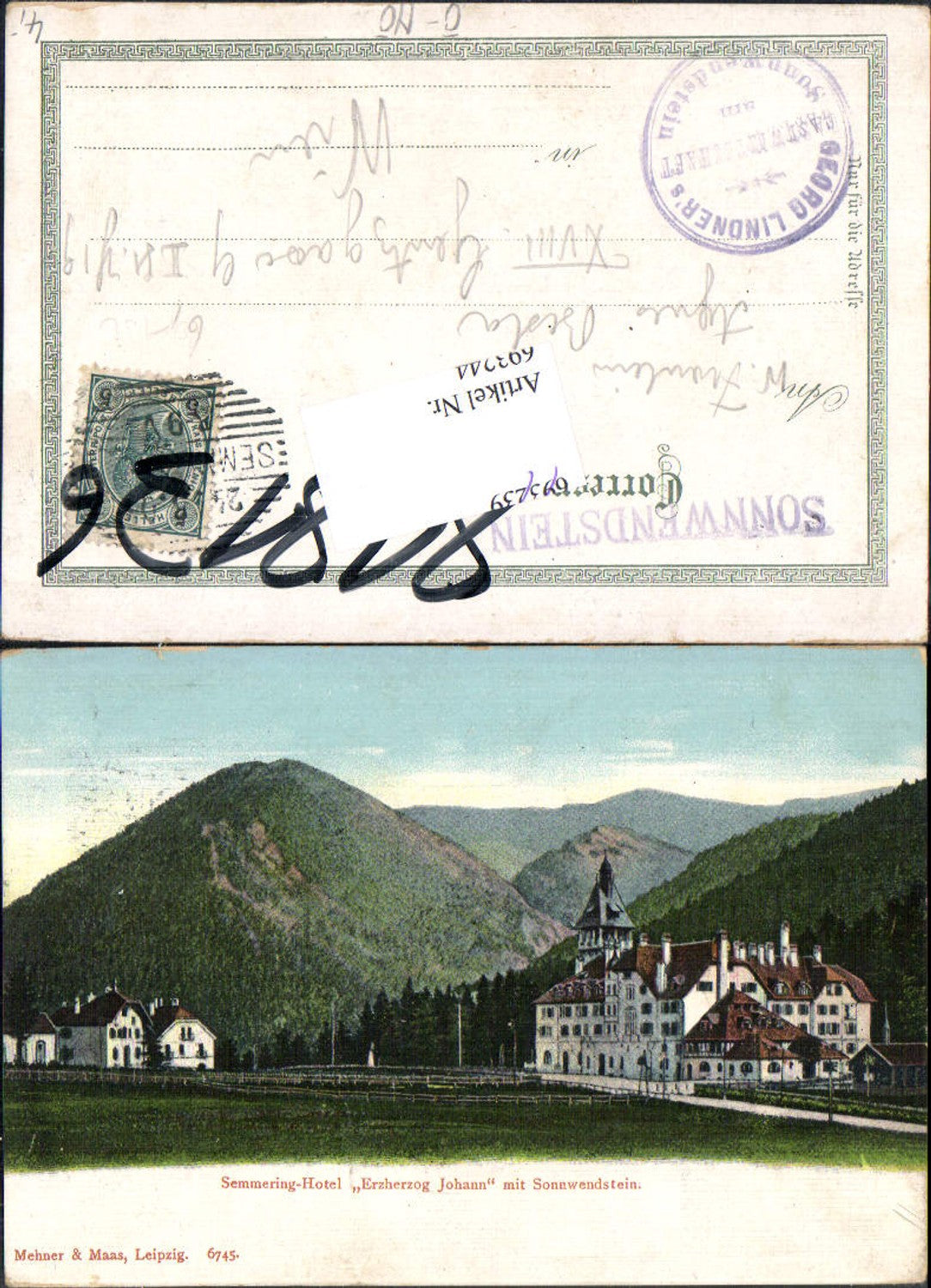 693244 Semmering Hotel Erzherzog Johann Sonnwendstein Stp. Georg Lindner Restautant