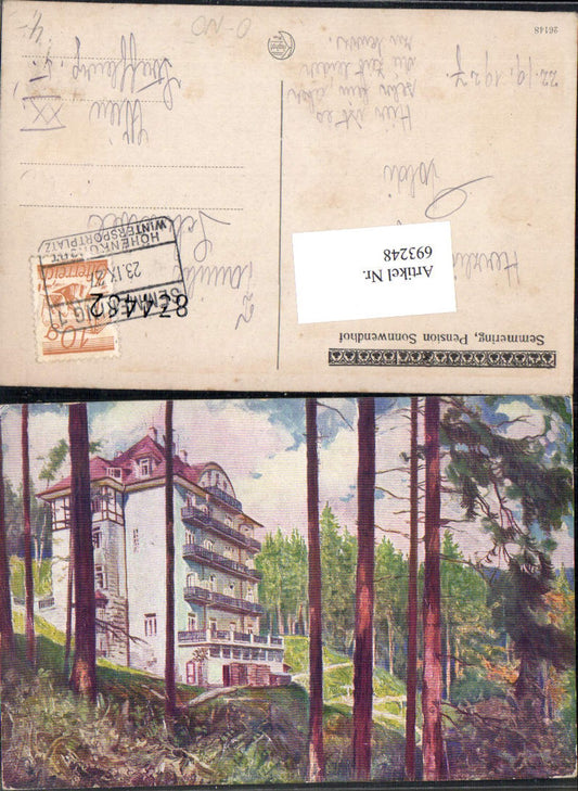 693248 tolle Künstler AK Semmering Pension Sonnwendhof pub Kilophot 26148