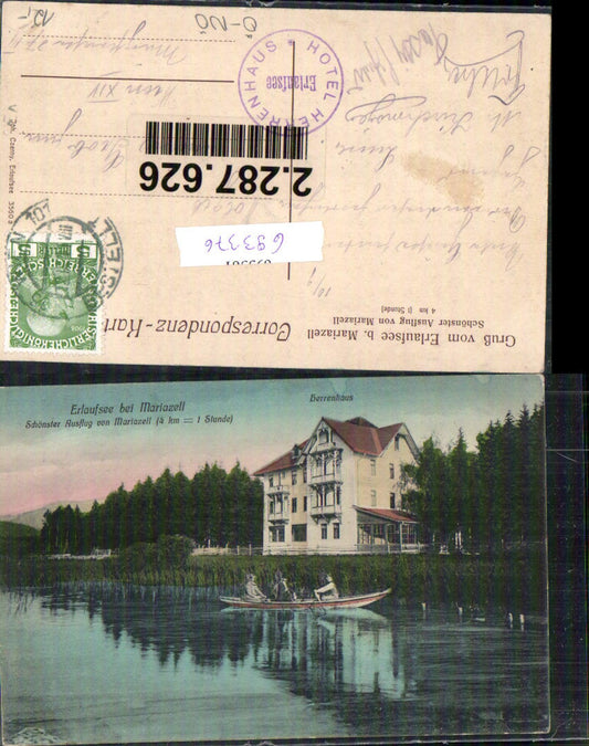 693376 Erlaufsee bei Maria Zell Mariazell Herrenhaus Boot 1910
