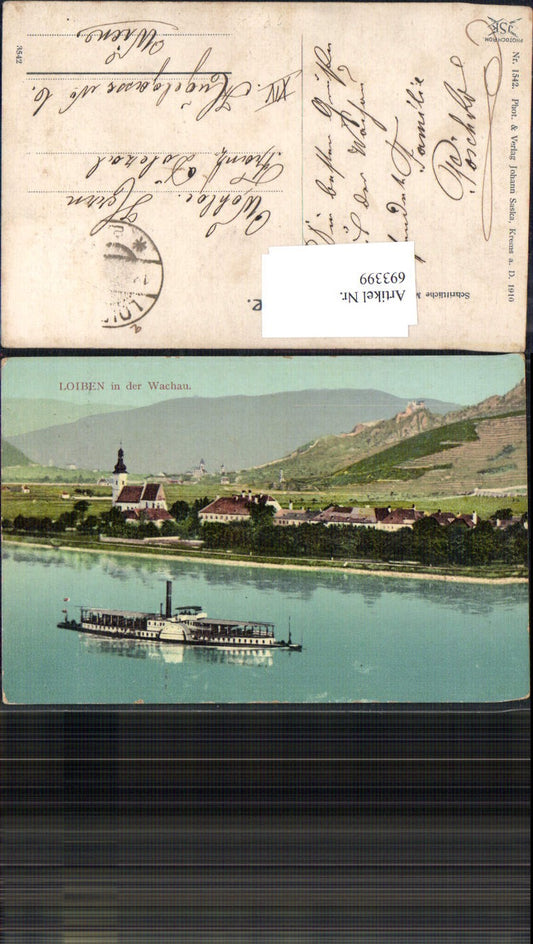 693399 Loiben in der Wachau Donau Dampfer pub Johann Saska 1542