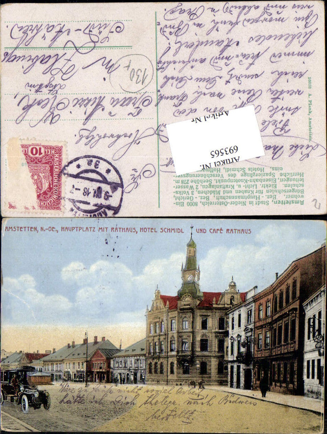 693565 Amstetten Hauptplatz gel Zlabings Mähren