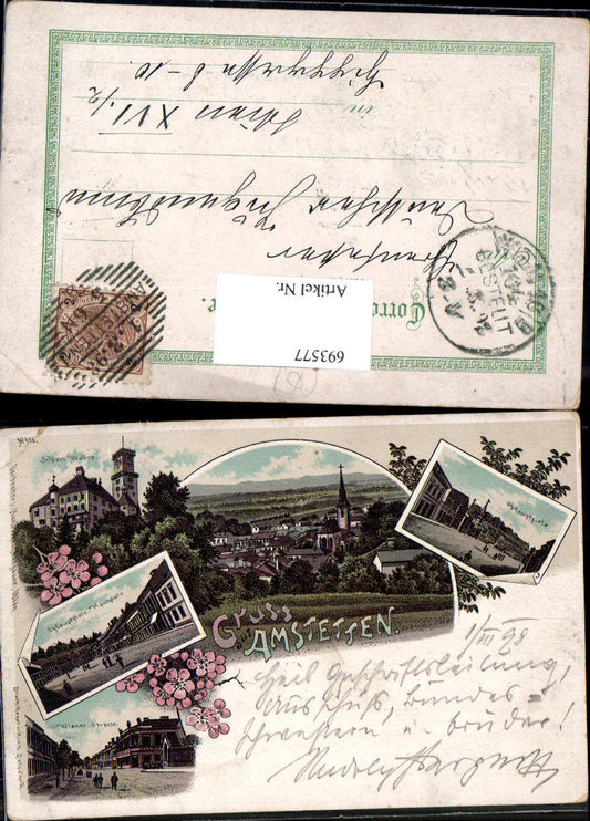 693577 Lithographie Gruss aus Amstetten Schloss Wallsee pub Regel & Krug 716