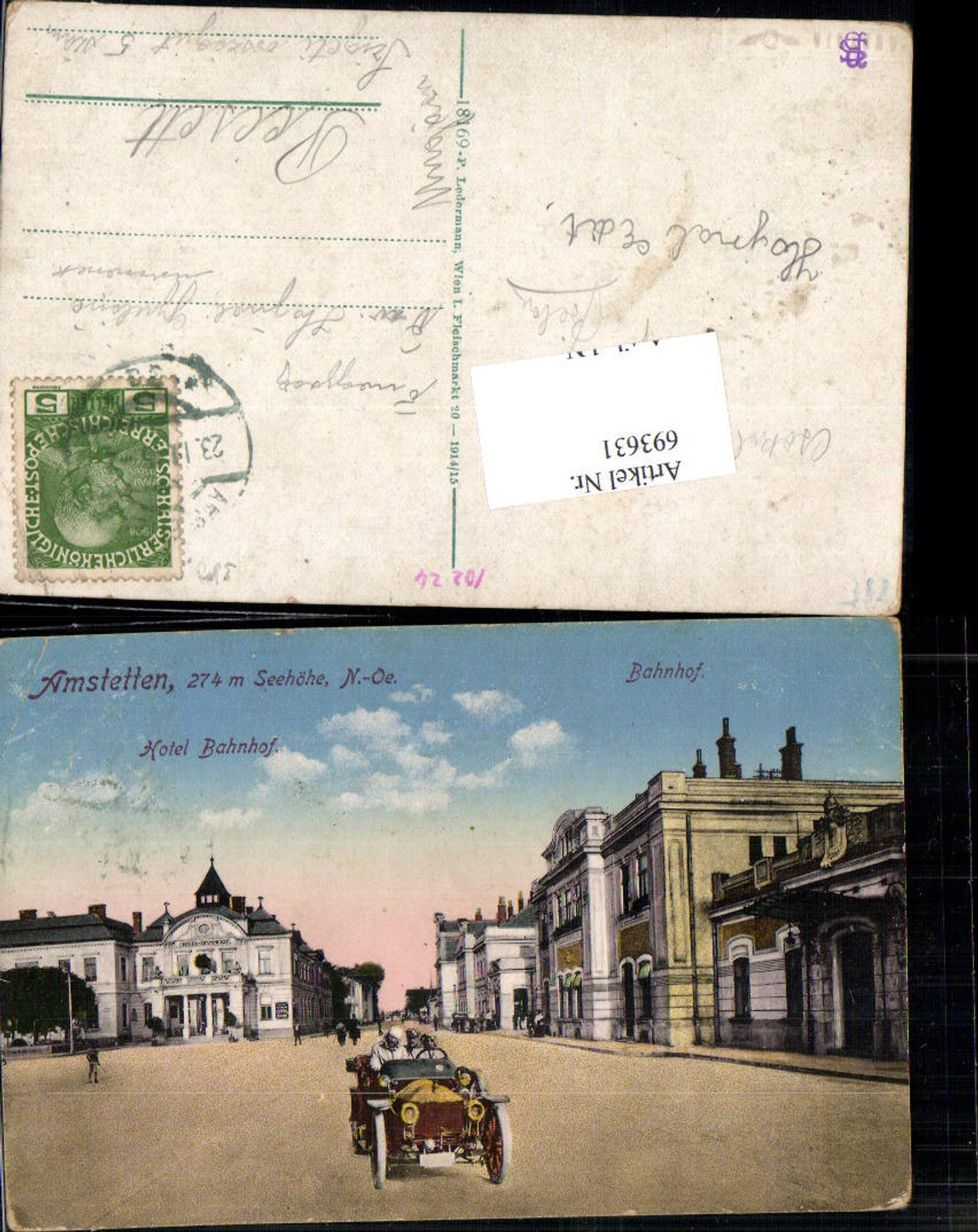 693631 Amstetten Bahnhof m. Hotel gel Pecsett