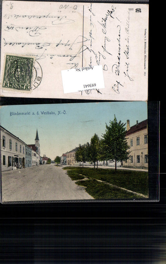 693641 seltene AK Blindenmarkt an der Westbahn bei Amstetten Straßenansicht