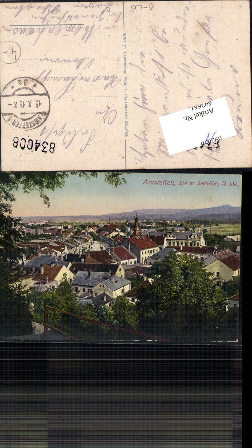 693661 Amstetten 1915 Feldpost gel Memenhausen Aichen Günzburg
