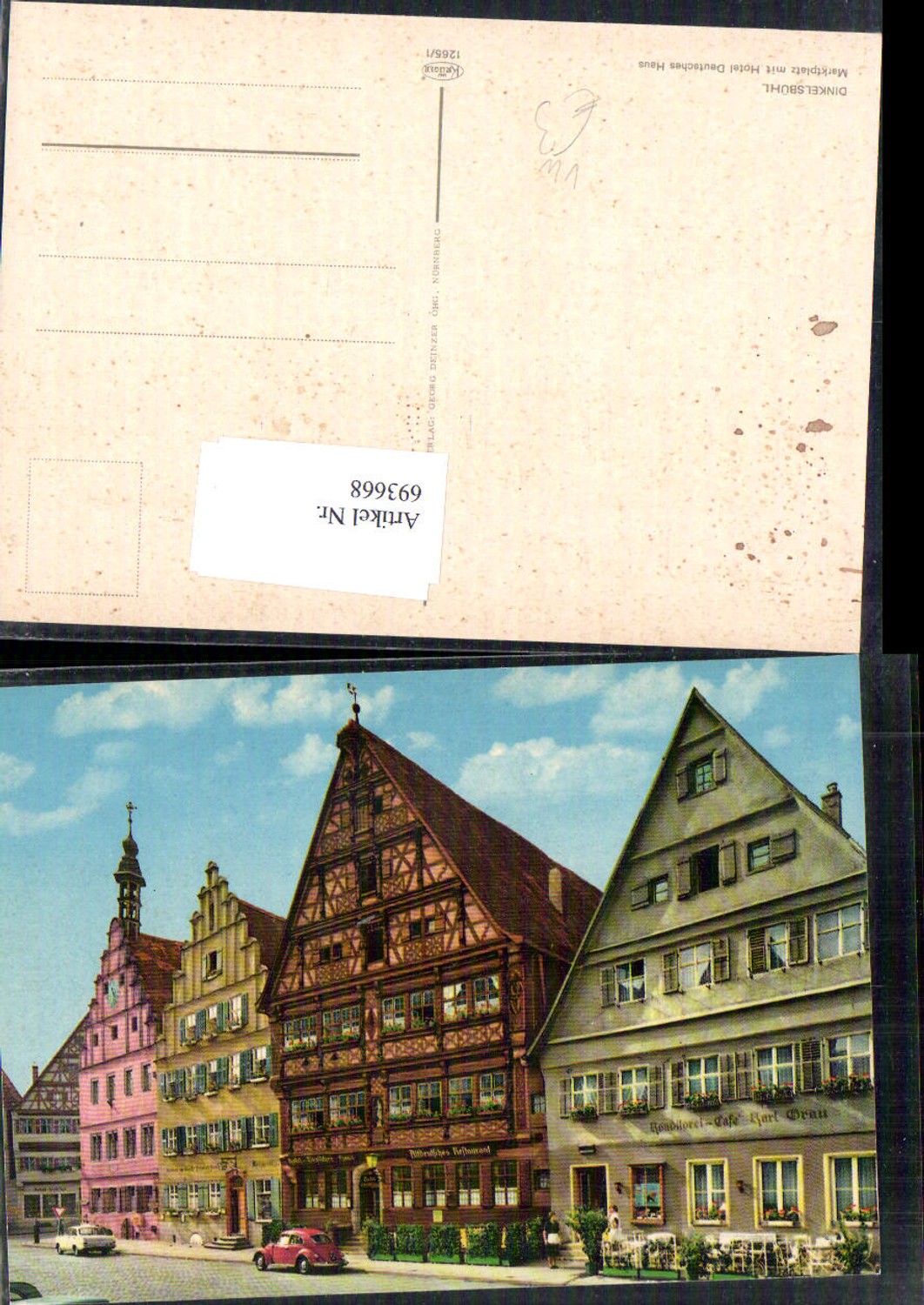693668 Dinkelsbühl Marktplatz Hotel deutsches haus VW Käfer
