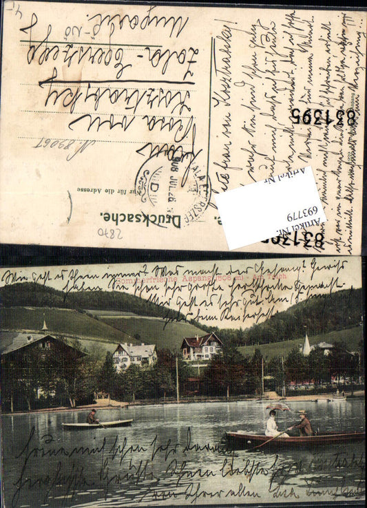 693779 Aspang an der Aspangbahn Teich Leute Boot