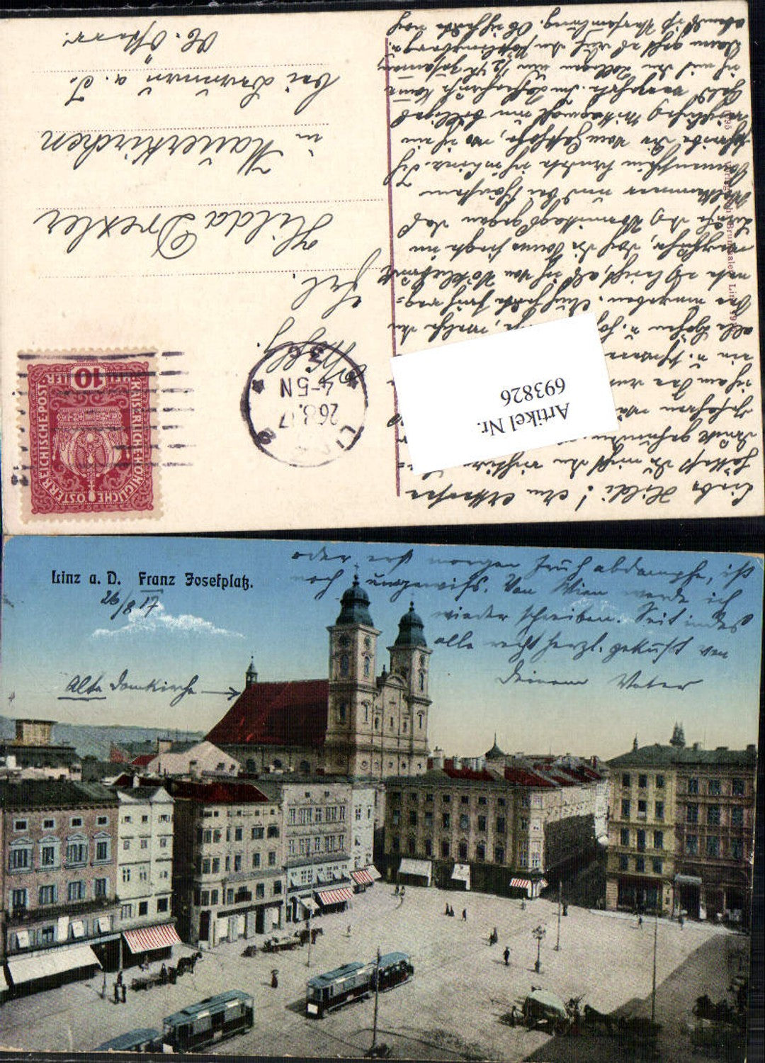 693826 Linz an der Donau Franz Josefsplatz gel Mauerkirchen Braunau am Inn