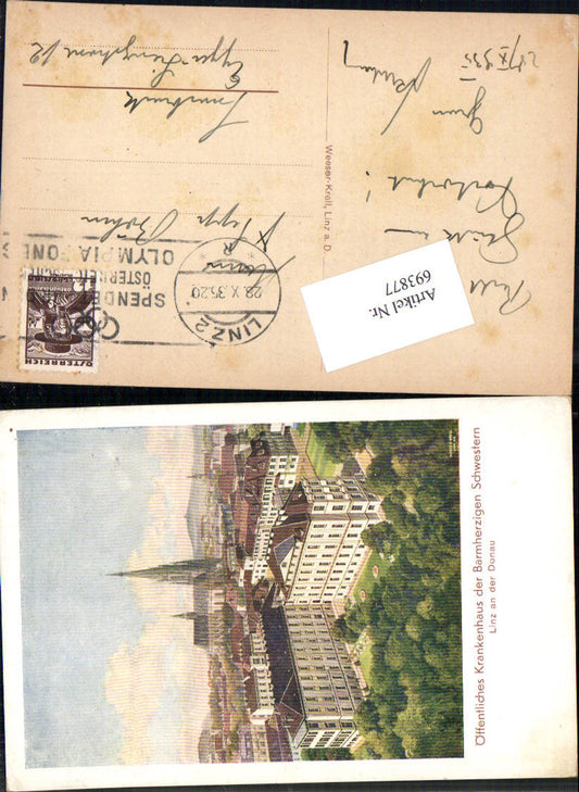 693877 Künstler AK Weeser Krell Linz an der Donau Krankenhaus Barmherzigen Schwestern