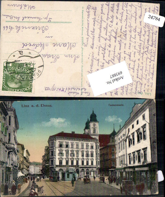 693887 Linz an der Donau Taubenmarkt Straßenbahn gel Breznik Namiest Brno